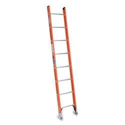 Escalera recta de fibra de vidrio con peldaños en D, D6212-1, tipo IA, 3,6 m de largo, 4,5 m de alcance, 48 cm de ancho, capacidad de carga de 136 kg, color naranja