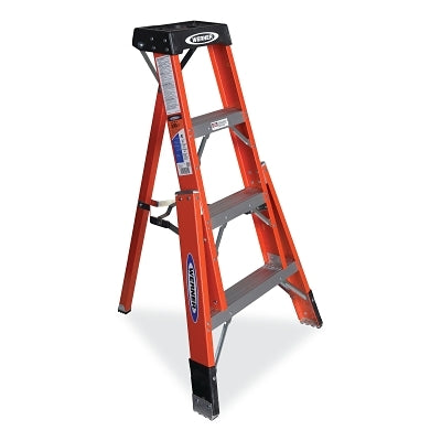 Tripod ladder, FTP6204, type IA, 1.2 m long, 79 cm wide, 136 kg load capacity, orange color
