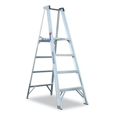 Escalera de plataforma de aluminio, P410, tipo IA, 3 m de largo, 4,8 m de alcance, 90 cm de ancho, capacidad de carga de 136 kg