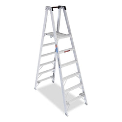STOCKR'S LADDER® PT378 Type IA Double Platform Ladder, 2.44 m long, 4.25 m reach, 136 kg load capacity, aluminum