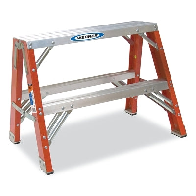 Soporte de trabajo de fibra de vidrio, TW6203, tipo IA, 91 cm de largo, 21 cm de alcance, 95 cm de ancho, capacidad de carga de 136 kg, color naranja