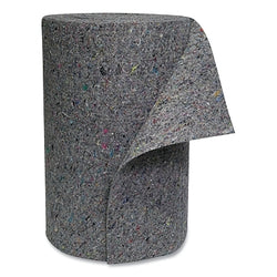 Alfombra de trapo de fibra reciclada, 45,7 m de largo x 91,4 cm de ancho, universal, absorción de 190 litros, gris