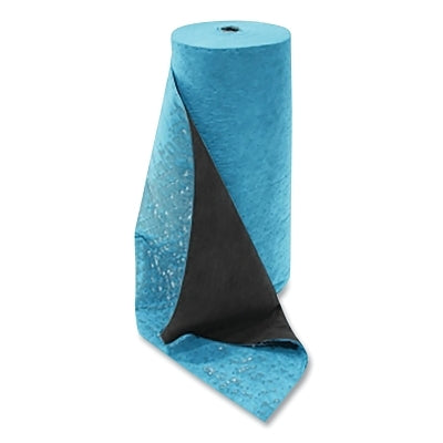 Absorbent railroad mat, 80 feet long x 58 inches wide, oil only, 96 gallon absorption, blue