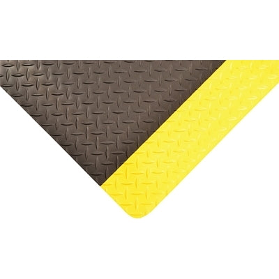 Diamond-Tuff™ Anti-Fatigue Mat, max. 510, 2.5 cm x 90 cm wide x 3.6 m long, PVC/Vinyl Foam Laminate, Black/Yellow