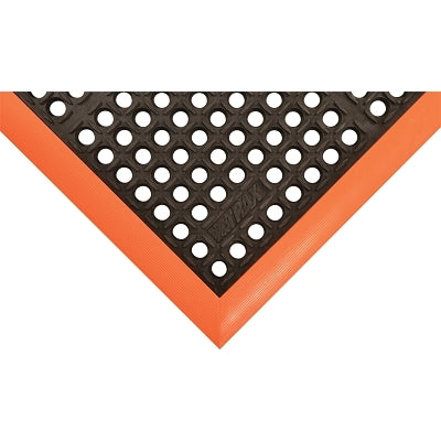Safety Stance® Anti-Fatigue Drain Mat, 549, 4-Sided, 7/8" x 40" W x 64" L, Rubber, Black/Yellow