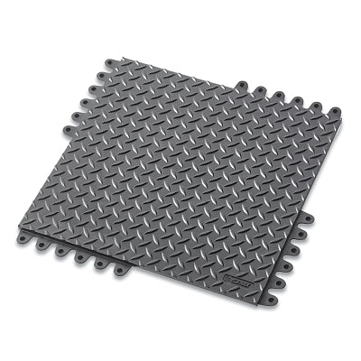 Heavy-Duty Interlocking Rubber Mat, 570, 3/4 in. x 18 in. wide x 18 in. long, Rubber, Black, 8 Count