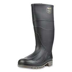 Iron Duke® boots, flat toe, size 10, 15 inches high, PVC, brown/black sole