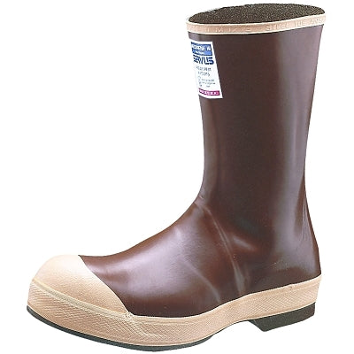Calzado de seguridad con revestimiento de neopreno, puntera de acero, talla 9, 15 pulgadas de alto, color cobre/bronceado con suela Chevron