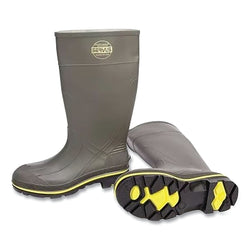 Pro™ PVC Steel Toe Boots, Size 6, 15 Inches High, PVC, Gray with Black/Yellow Sole