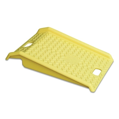 High-density polyethylene (HDPE) curb ramp, 68 cm wide x 68 cm long x 10 cm high, 457 kg load capacity, yellow color