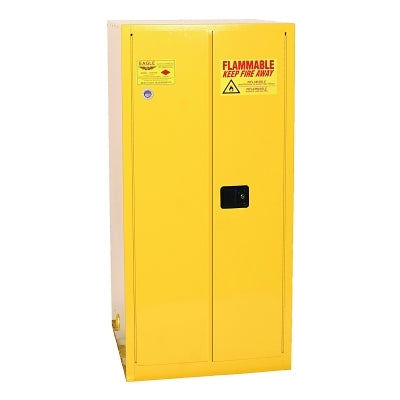 Gabinete de seguridad para bidones, vertical para 2 bidones, puerta de cierre manual, capacidad de 110 galones, amarillo