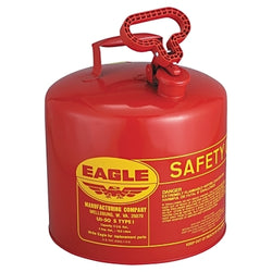 Safety can, type II, 1 gallon, galvanized steel 24 gauge, for flammable materials, red, includes 7/8 in. flexible spout.