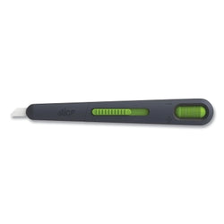 Cortador delgado, 9/16 pulg. de largo, retracción con resorte, óxido de circonio, mango de nailon, negro/naranja