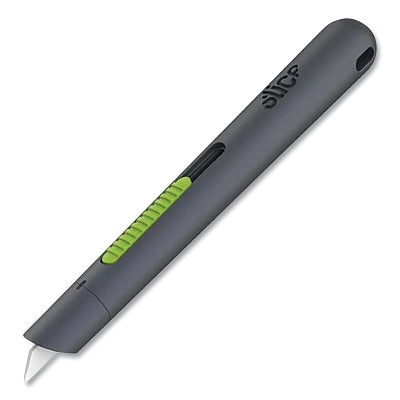 Self-retracting utility knife, 13.2 cm long, automatic retractable blade, ceramic, plastic handle, gray