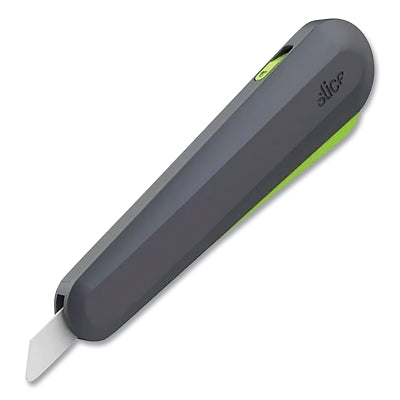 Navaja multiusos con gatillo de presión, 6-1/2" de largo, retráctil inteligente, de cerámica, mango de nailon, color negro/azul