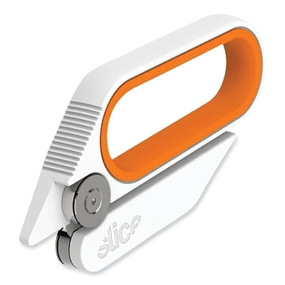 Tijeras rotativas, 5,5 pulgadas de largo, naranja/blanco, punta redondeada