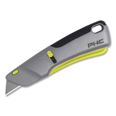 Victa™ Safety Knife, 18 cm long, retractable blade, carbon steel, metal handle, green/silver
