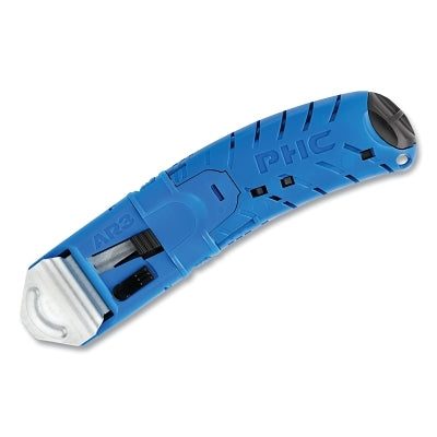AR3™ Smart Retraction Safety Knife, Push Button, Plastic, 5 Extra Blades, Blue
