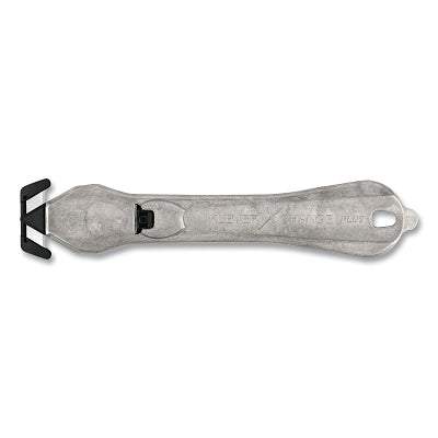 Cortador de seguridad Klever XChange PLS, 6-1/2" de largo, hoja recta, acero al carbono, mango de acero, gris metálico
