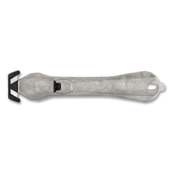 Klever XChange PLS Safety Cutter, 6-1/2" Long, Straight Blade, Carbon Steel, Steel Handle, Metallic Gray
