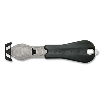 Cortador de seguridad Klever XChange PLS, 6-1/2" de largo, hoja recta, acero al carbono, mango de magnesio, gris metálico