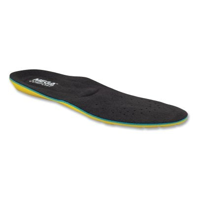 Plantilla antifatiga de gel MegaSole™ para hombre, tallas 12 y 13, con gel reforzado y espuma viscoelástica de doble capa, color amarillo, azul y negro