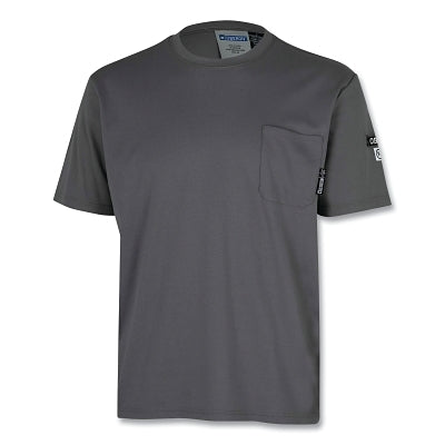 Camisa de seguridad con clasificación FR/arco, ZFI306, manga larga con rayas reflectantes, estilo pulóver, tejido de algodón, grande, alta visibilidad, color amarillo/plateado