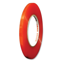 Cinta adhesiva de doble cara Killer Red®, BT-3854, 0,25 pulg. de ancho x 36 yd. de largo, transparente con revestimiento rojo