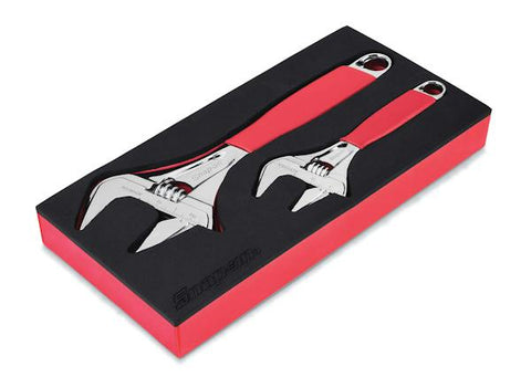 Juego de llaves ajustables de boca ancha de 2 piezas con organización PRO-FI™ (rojo)