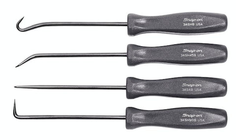 Juego de púas con mango de acetato mini de 4 piezas (titanio oscuro)