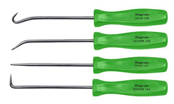 Juego de púas con mango de acetato mini de 4 piezas (verde)