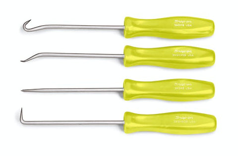 Juego de miniganzúas con mango de acetato de 4 piezas (alta visibilidad)