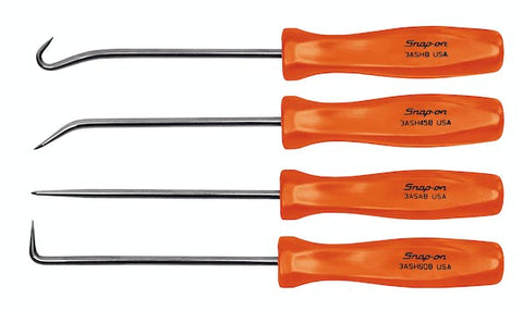 Juego de púas con mango de acetato mini de 4 piezas (naranja)