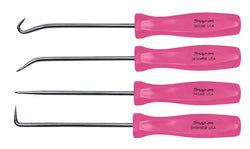 Juego de 4 mini púas con mango de acetato (rosa)