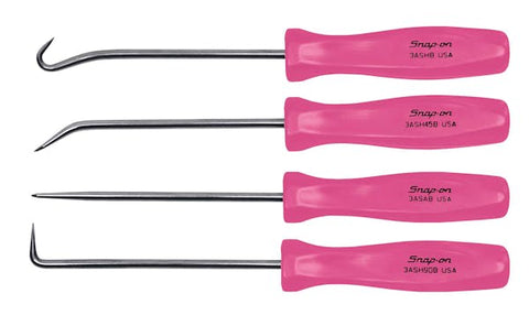 Juego de 4 mini púas con mango de acetato (rosa)