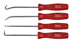 Juego de púas con mango de acetato mini de 4 piezas (rojo)