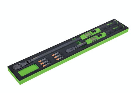 Juego de llaves dinamométricas TechAngle® de cabezal flexible con accionamiento de 3/8 y 1/2" de 2 piezas con organización PRO-FI™ (verde)
