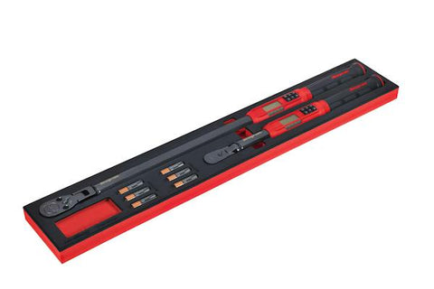 Juego de llaves dinamométricas TechAngle® de cabezal flexible con accionamiento de 3/8 y 1/2" de 2 piezas con organización PRO-FI™ (rojo)