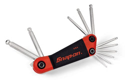 Juego de llaves de bola hexagonales plegables SAE de 11 piezas (5/64-3/8")