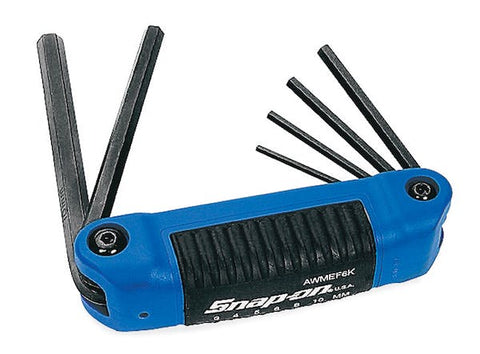 Juego de 6 llaves hexagonales plegables métricas (3-6, 8 y 10 mm)