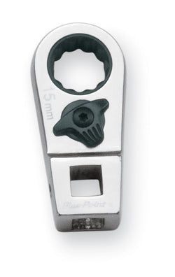 Llave de pata de gallo con trinquete de 15 mm, métrica, de 12 puntas y accionamiento de 3/8" (Blue-Point®)