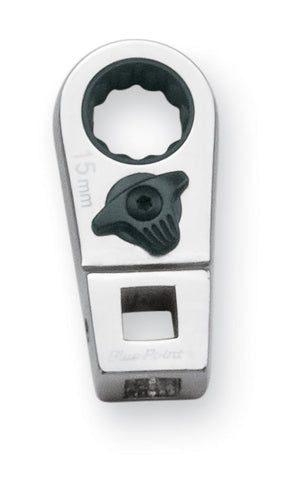 Llave de pata de gallo con trinquete de 15 mm, métrica, de 12 puntas y accionamiento de 3/8" (Blue-Point®)