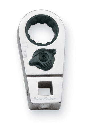 Llave de pata de gallo con trinquete de 17 mm, métrica, de 12 puntas y accionamiento de 3/8" (Blue-Point®)