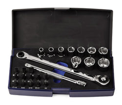 Juego de trinquete con puntas y dados con cuadro de 25 piezas de 1/4" (Blue-Point®)