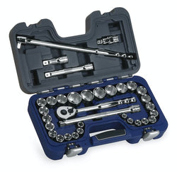 Juego de dados de servicio general SAE/métricos con impulsión de 1/2" de 33 piezas (Blue-Point®)