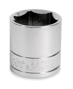Dado poco profundo métrico de 22 mm, 6 puntas y cuadro de 3/8" (Blue-Point®)