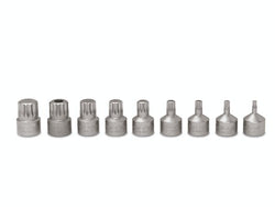 Juego de llaves de vaso rechonchas XZN de triple cuadrado métrico con cuadro de 3/8" (4-18 mm) (Blue-Point®) de 9 piezas