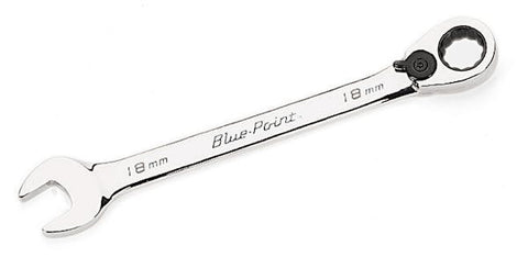 Llave combinada con trinquete acodada de 15°, métrica, de 12 puntas y 18 mm (Blue-Point®)