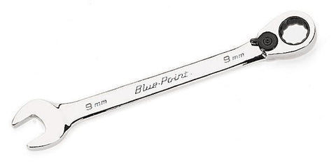 Llave combinada con trinquete acodada de 15°, métrica, de 12 puntas y 9 mm (Blue-Point®)