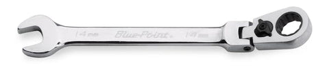 Llave de boca/caja de trinquete de cabeza flexible con desplazamiento de 15°, métrica, de 12 puntas y 14 mm (Blue-Point®)